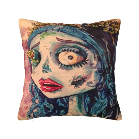 Corpse-Bride Pillow Covers, Soft Square Cushion Decorative Throw Pillow Covers For Living Room Couch Bed Sofa, Home Decor 22"X22"