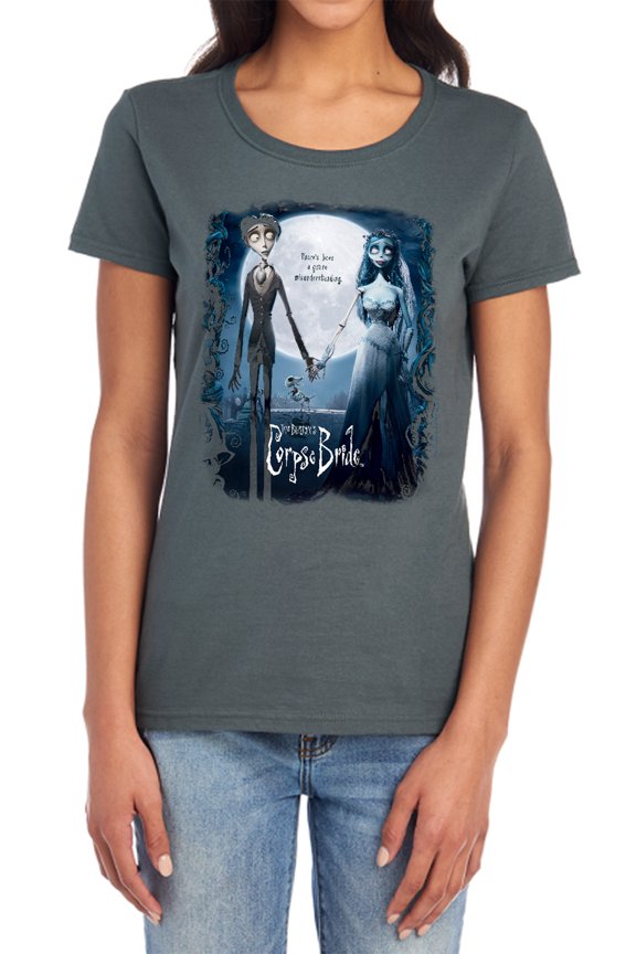 Corpse Bride Poster Women's T Shirt, Charcoal, X-Large