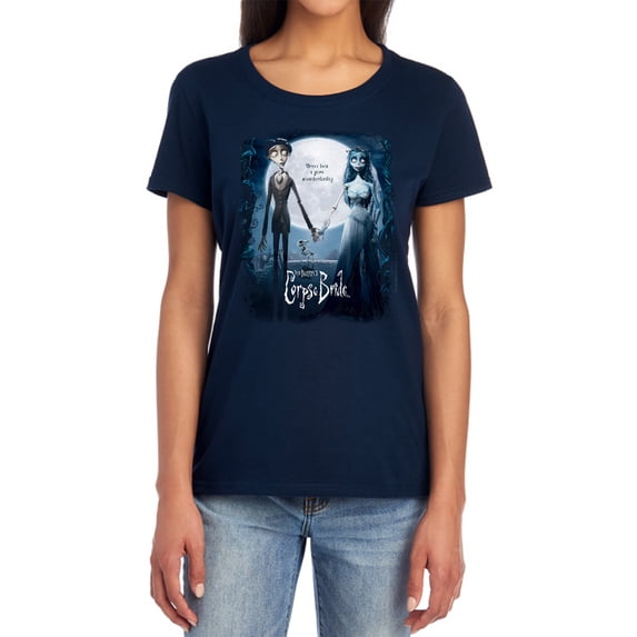 Corpse Bride Poster Women's T Shirt, Navy, Large