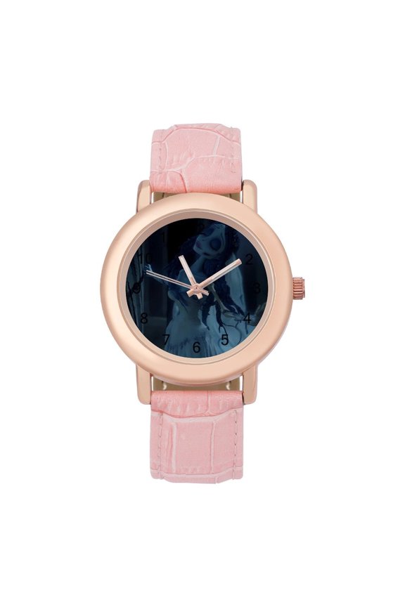 Corpse Bride Watch, Soft Leather Strap Watch Adult Classic Ladies Leather Strap Wrist Watch Adjustable Quartz Watch Fit for Wrist Sizes 5.7" to 8.7"