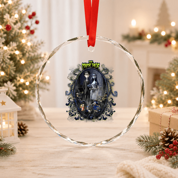 Corpse Bride The Groom And The Scary Frame Portrait Glass Ornament