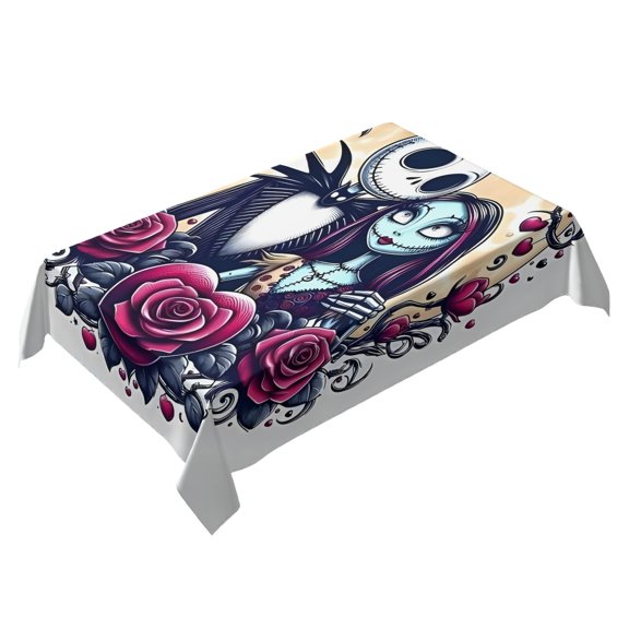 Corpse Bride Themed Square Tablecloth 54 * 72 Inches Durable Stylish