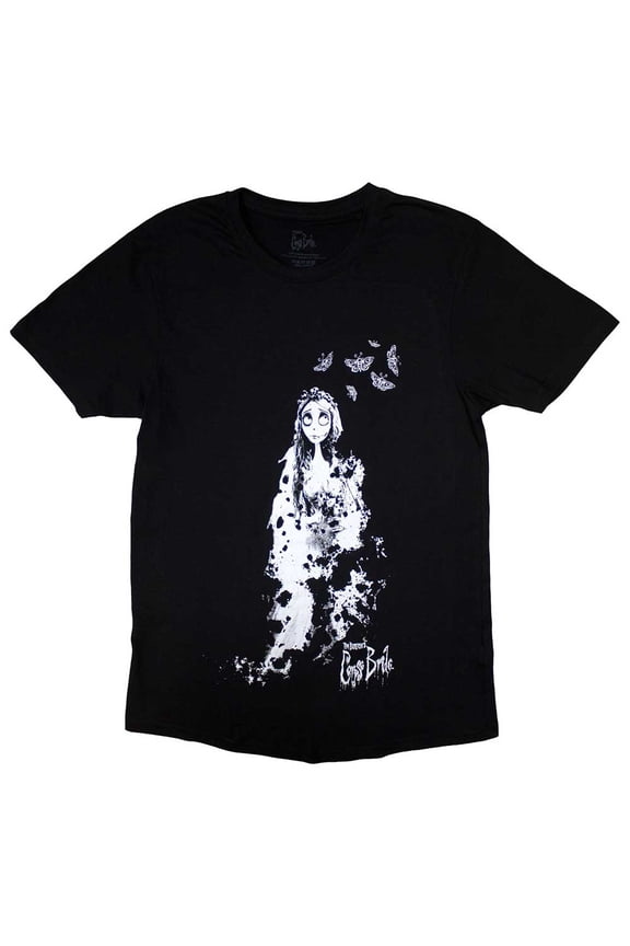 Corpse Bride Unisex T-Shirt Butterflies (Black) (Medium)