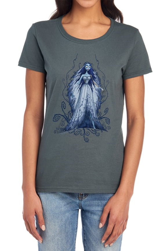 Corpse Bride Vines Women's T Shirt, Charcoal, X-Large