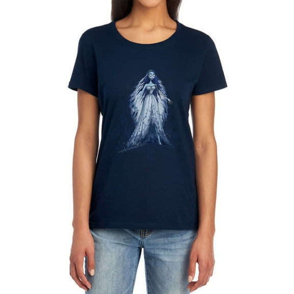 Corpse Bride Vines Women's T Shirt, Navy, Large