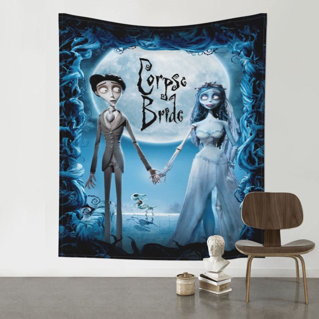 Corpse Bride Wall Tapestry Cartoon Poster Wall Hanging Tapestry for