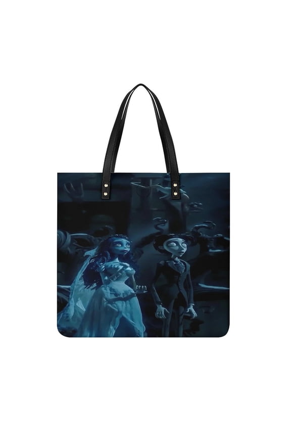 Corpse Bride Handbags PU Leather Purses And Handbags For Girl Ladies Handle Shoulder Satchel Bag with Top Magnetic Snap Closure 39x39cm