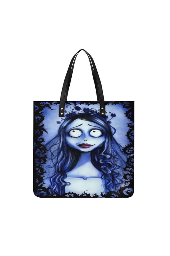Corpse Bride Handbags PU Leather Purses And Handbags For Girl Ladies Handle Shoulder Satchel Bag with Top Magnetic Snap Closure 39x39cm