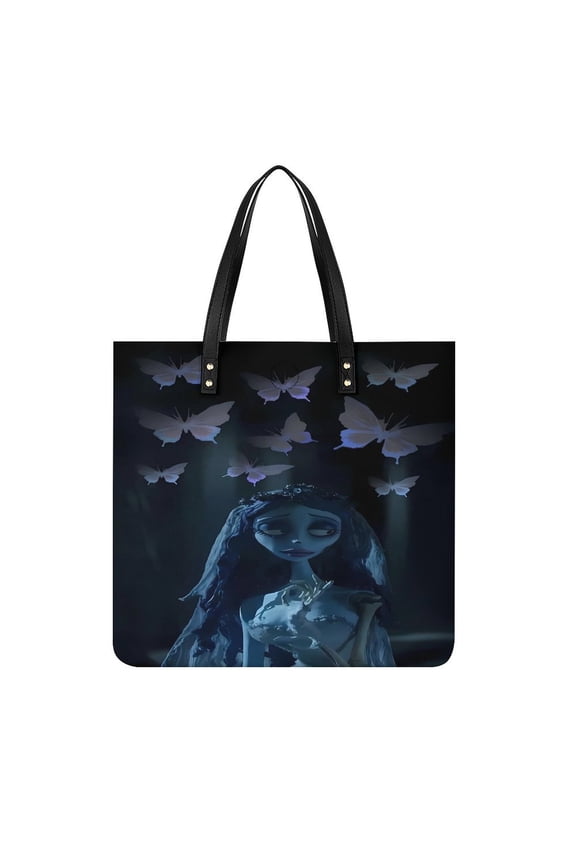 Corpse Bride Handbags PU Leather Purses And Handbags For Girl Ladies Handle Shoulder Satchel Bag with Top Magnetic Snap Closure 39x39cm