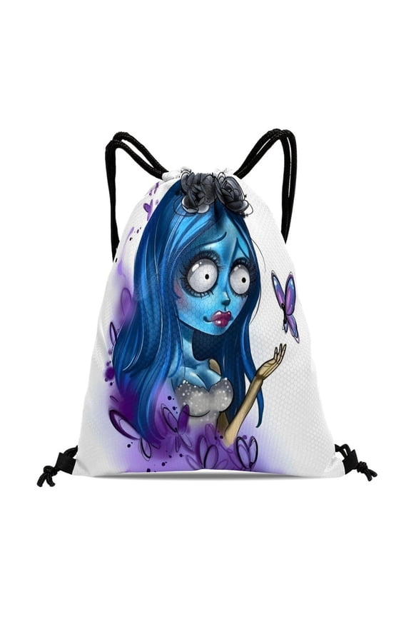 Corpse Bride pattern with drawstring pocket 15.7 * 17.7 inches comfortable fabric fashionable and practical showcasing style