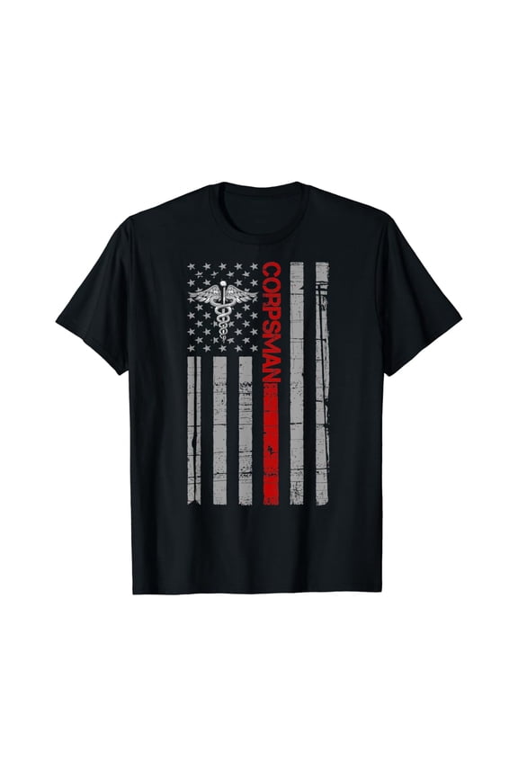 Corpsman 8404 Flag Title Doc T-Shirt