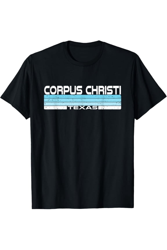 Corpus Christi State Of Texas Blue Sunset Vintage Design T-Shirt, Full Size S-5XL