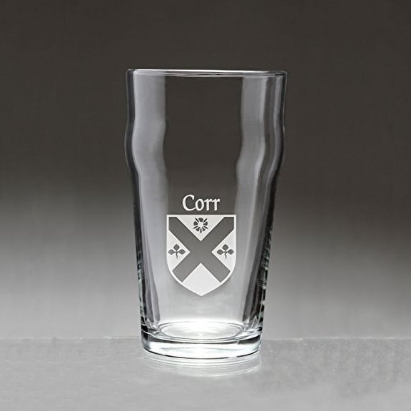 Corr Irish Coat of Arms Pub Glasses - Set of 4 (Sand Etched)
