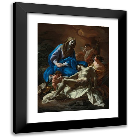 Corrado Giaquinto 12x14 Black Modern Framed Museum Art Print Titled - Compassion