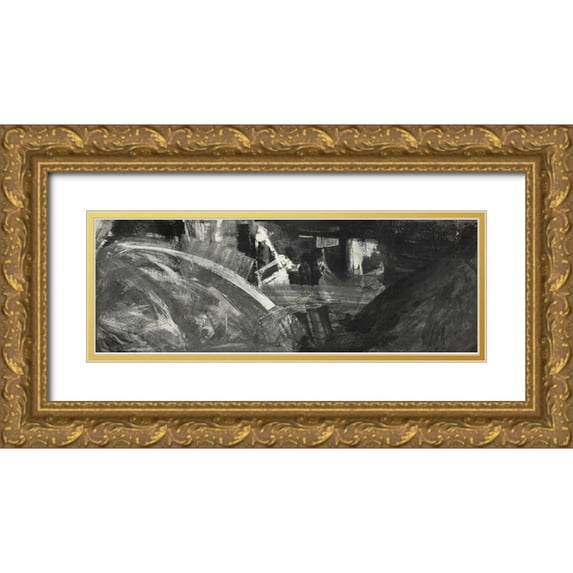 Corrado, Italo 24x11 Gold Ornate Wood Framed with Double Matting Museum Art Print Titled - Sfumature di grigio II