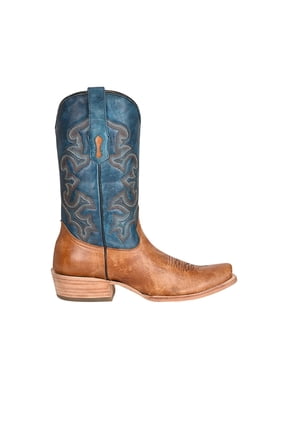 Mens Embroidered Horseman Snip Toe Cowboy Mid Calf Boots