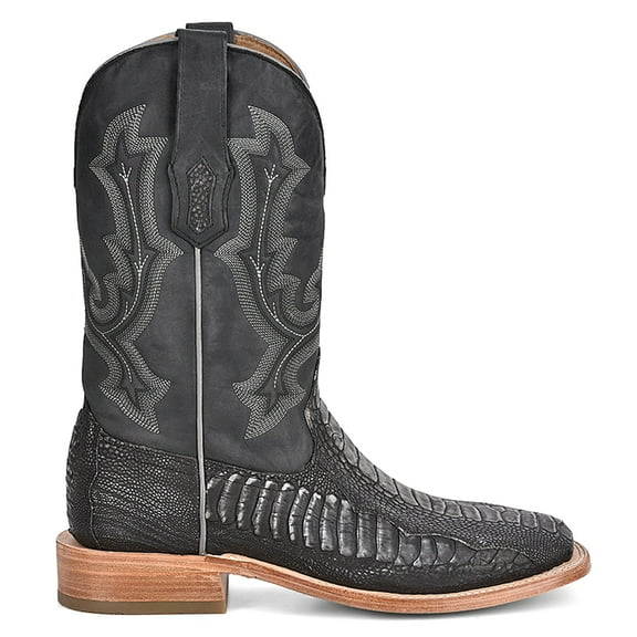 Corral Boots Mens  Embroidered Wide Square Toe Pull On Cowboy  Mid Calf Boo