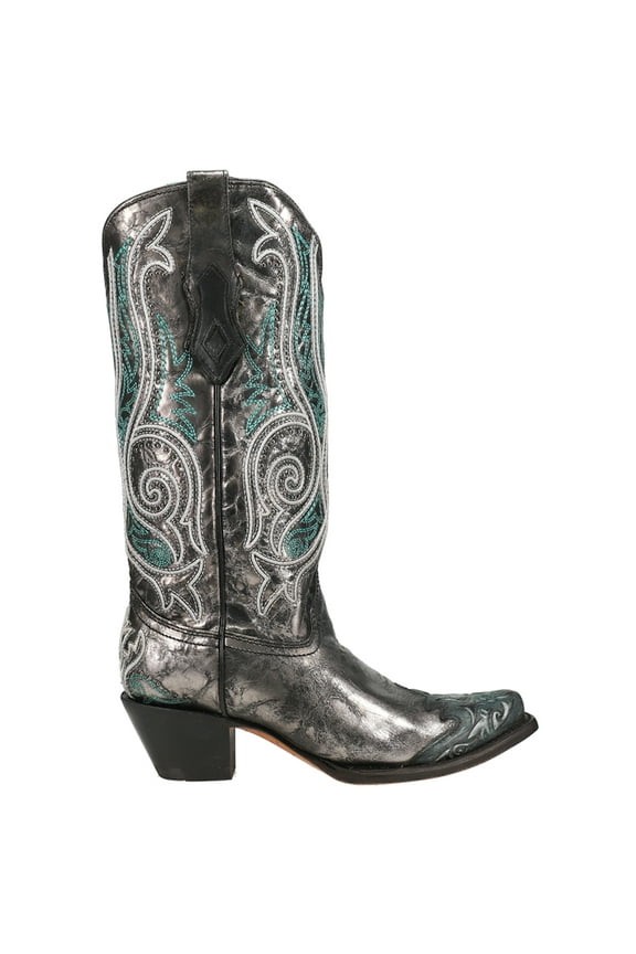 Womens Art 21 Metallic Embroidered Studded Snip Toe Cowboy Mi