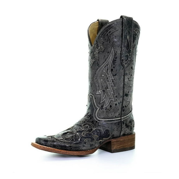 CORRAL Adult Female Snake Inlay Boots, Color: Black, Size: 5, Width: M (A2402-LD-M-5)