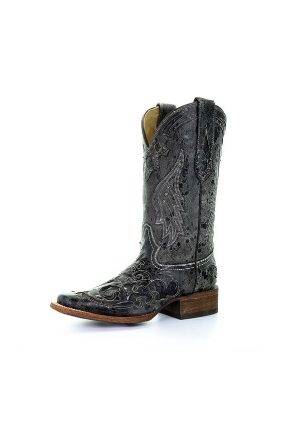 CORRAL Adult Female Snake Inlay Boots, Color: Black, Size: 5, Width: M (A2402-LD-M-5)