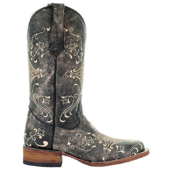 Corral Boots Womens Dragonfly Embroidered Square Toe Cowboy  Tall Boots