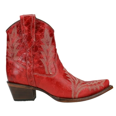Corral Boots Womens Embroidered Snip Toe Cowboy  Ankle Boots