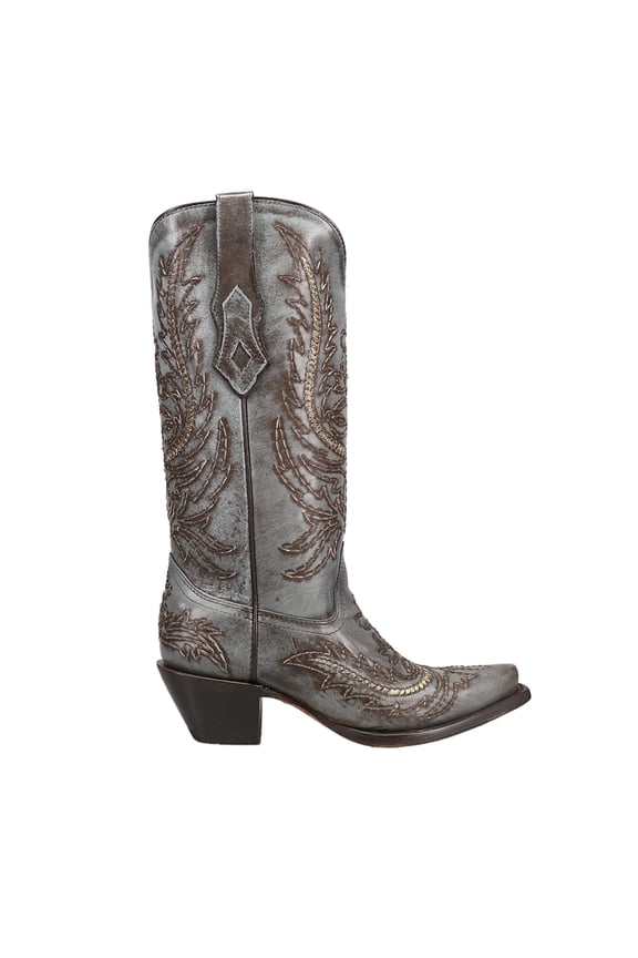 Womens Embroidered Snip Toe Cowboy  Mid Calf Boots