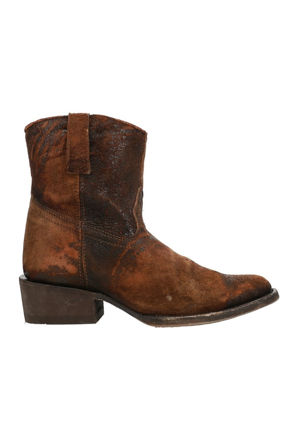 Womens Lamb Round Toe Cowboy Ankle Boots