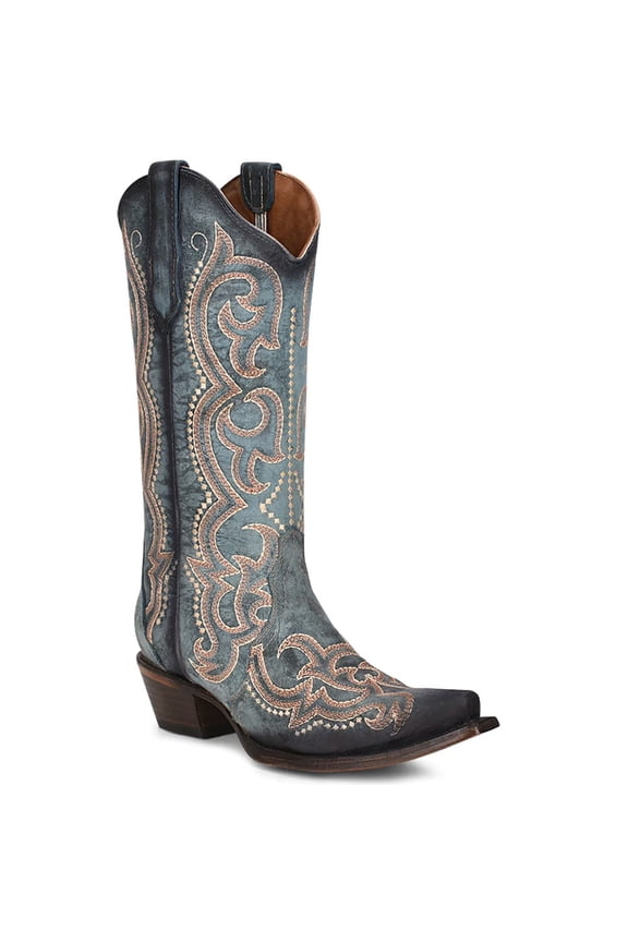 CORRAL Adult Female Jean Embroidery and Triad Boots, Color: Blue, Size: 9.5, Width: M (L5869-M-9.5)