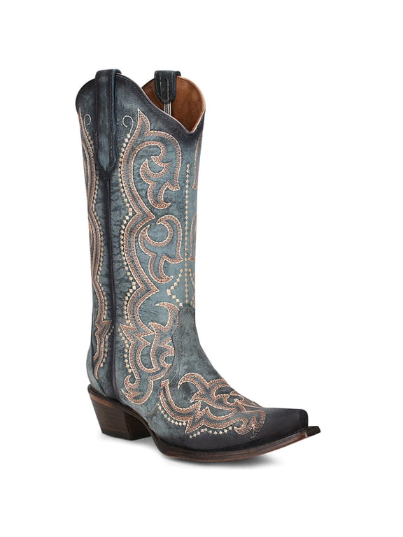CORRAL Adult Female Jean Embroidery and Triad Boots, Color: Blue, Size: 6.5, Width: M (L5869-M-6.5)