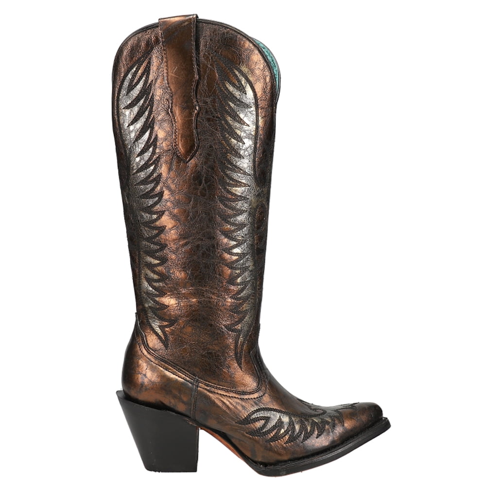 Shop Brown Womens Corral Boots Embroidered St? Snip Toe Pull On...