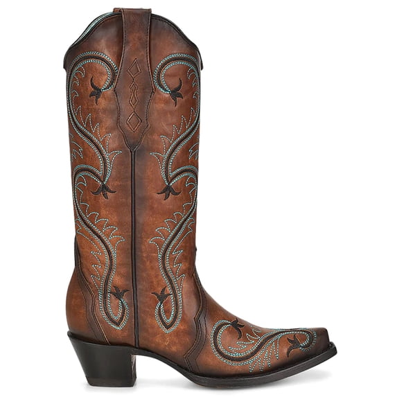 Corral Boots Womens Milagro Embroidered Snip Toe Cowboy Mid Calf Boots