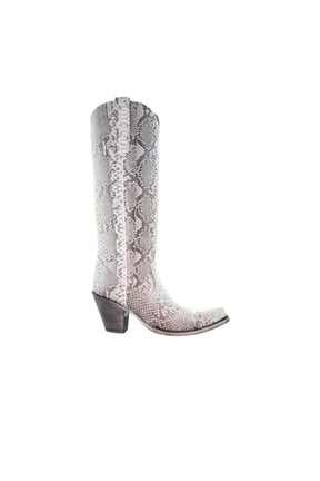 Womens Python Snip Toe Cowboy Tall Dress Boots