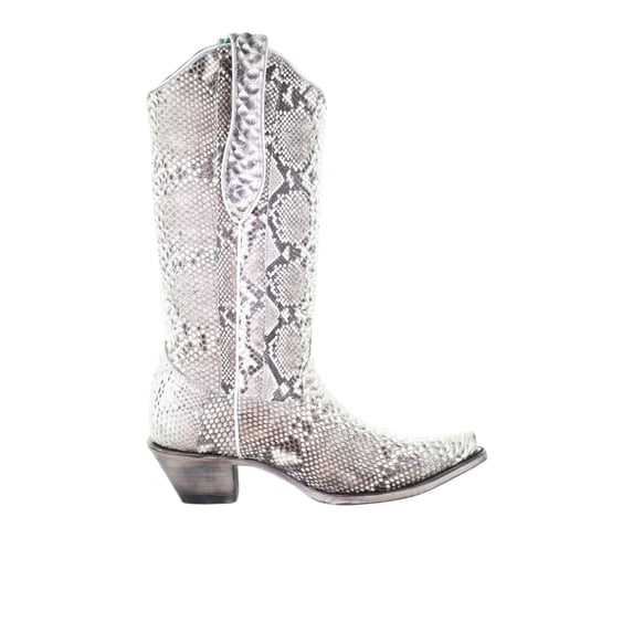 Corral Boots Womens Snakeskin Pull On Snip Toe Cowboy Mid Calf Dress Boots