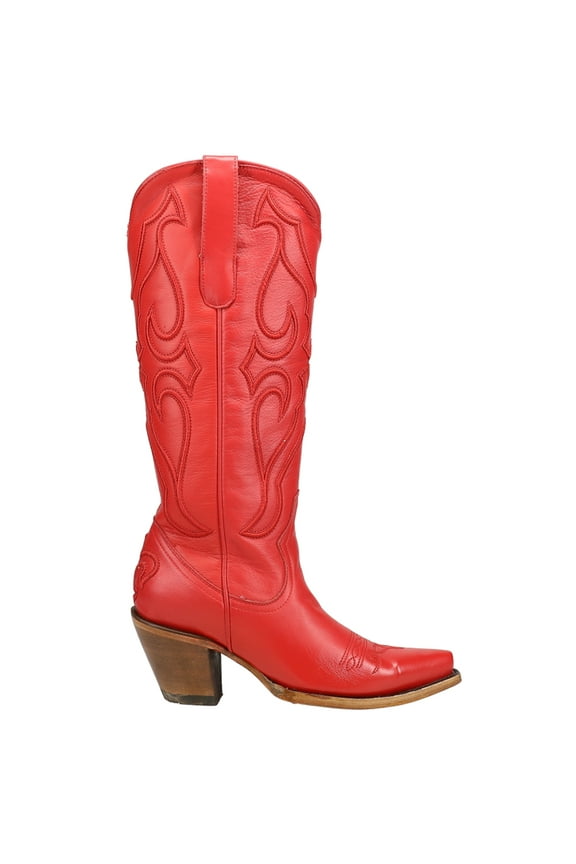 Womens Stitch Pattern Embroidered Snip Toe Cowboy  Mid Calf Bo