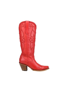 Womens Stitch Pattern Embroidered Snip Toe Zippered Cowboy  Mi