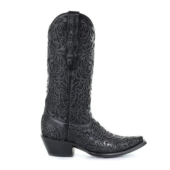 CORRAL Adult Female Full Inlay Snip Toe Boots, Color: Black, Size: 7.5, Width: M (G1417-LD-M-7.5)
