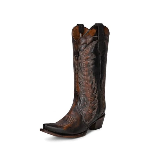 CORRAL Women's Brown/Tan Embroidery and Triad Western Boots, Size: 7, Width: M