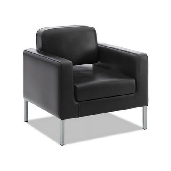 Corral Club Chair 31.5" x 28" x 30.5", Black Seat/Black Back, Platinum Base