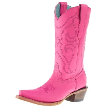 Corral Girl's Embroidered Fuchsia Leather Western Boots T0148