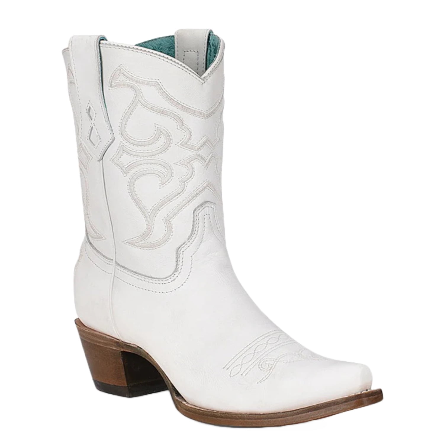 Corral® Ladies Embroidered Stitch White Ankle Snip Toe Boot Z5071 ...