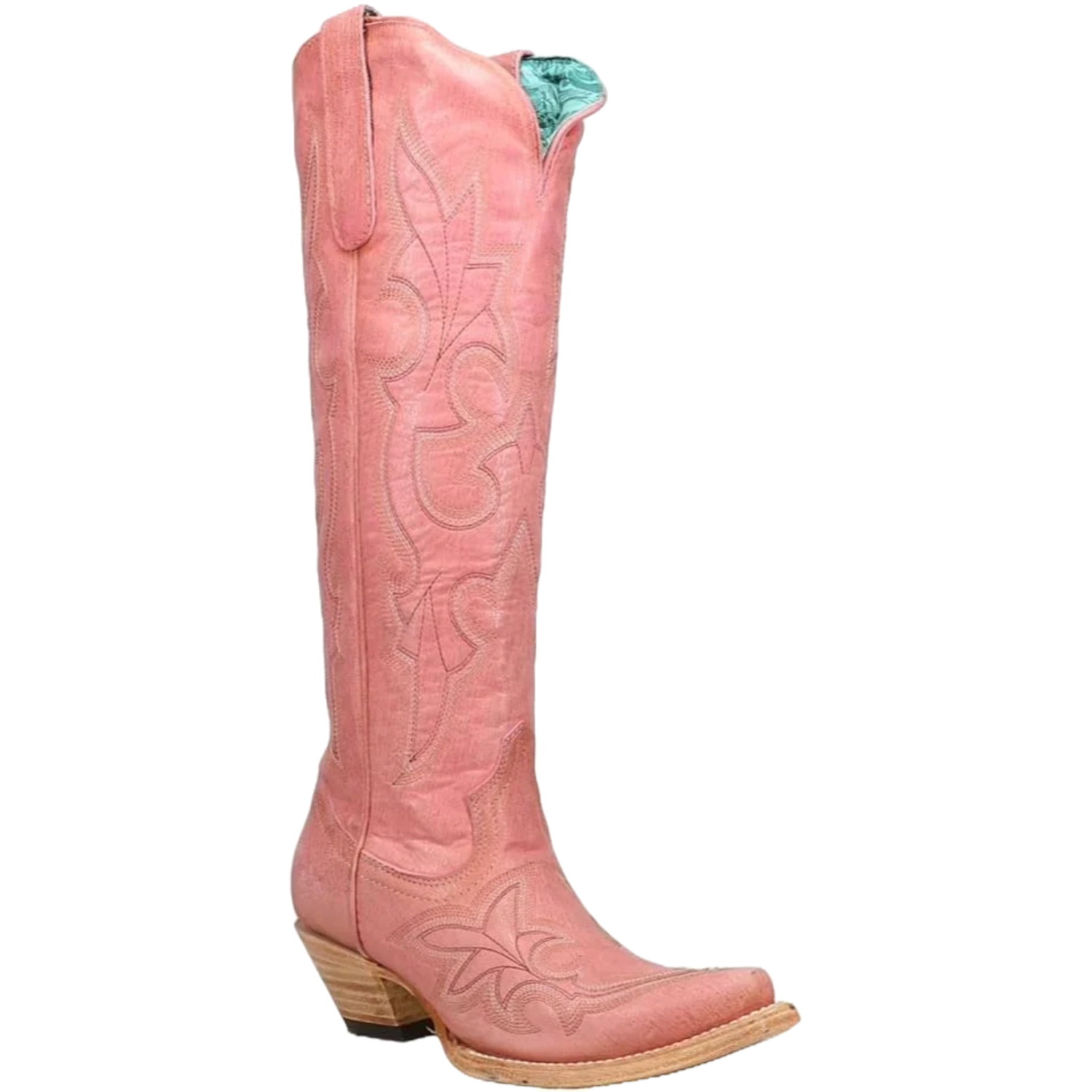 Corral Ladies Embroidered Tall Pink Western Boots A4434