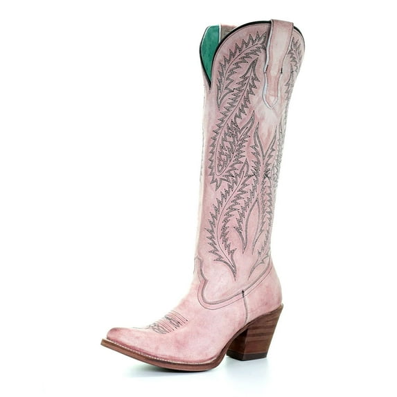 CORRAL Adult Female Embroidery Tall Top Boots, Color: Rose, Size: 5, Width: M