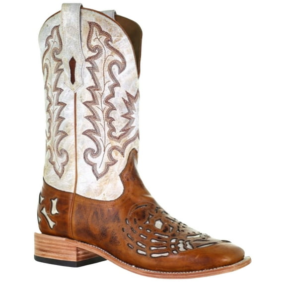 Corral Men's Bone Inlay Western Boot Broad Square Toe Brown 11 1/2 D(M) US