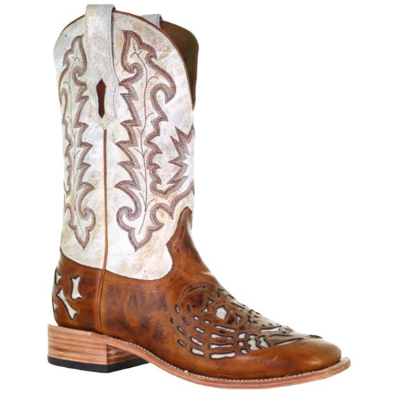 Corral Men's Men'S Bone Inlay Western Boot Broad Square Toe Brown 8 1/2 D(M) US