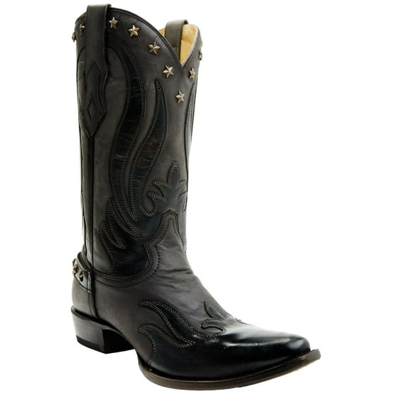 Corral Men's Embellished Overlay Western Boot Snip Toe Blue 9 1/2 D(M) US