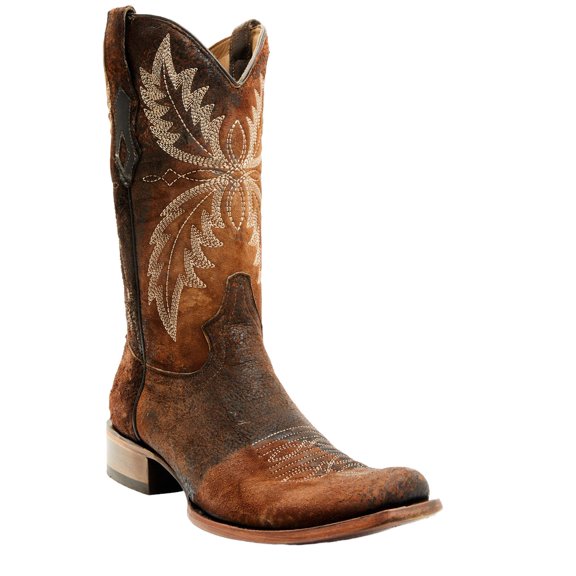 Corral Men's Chocolate Embroidery Narrow Square Toe Boots C4023