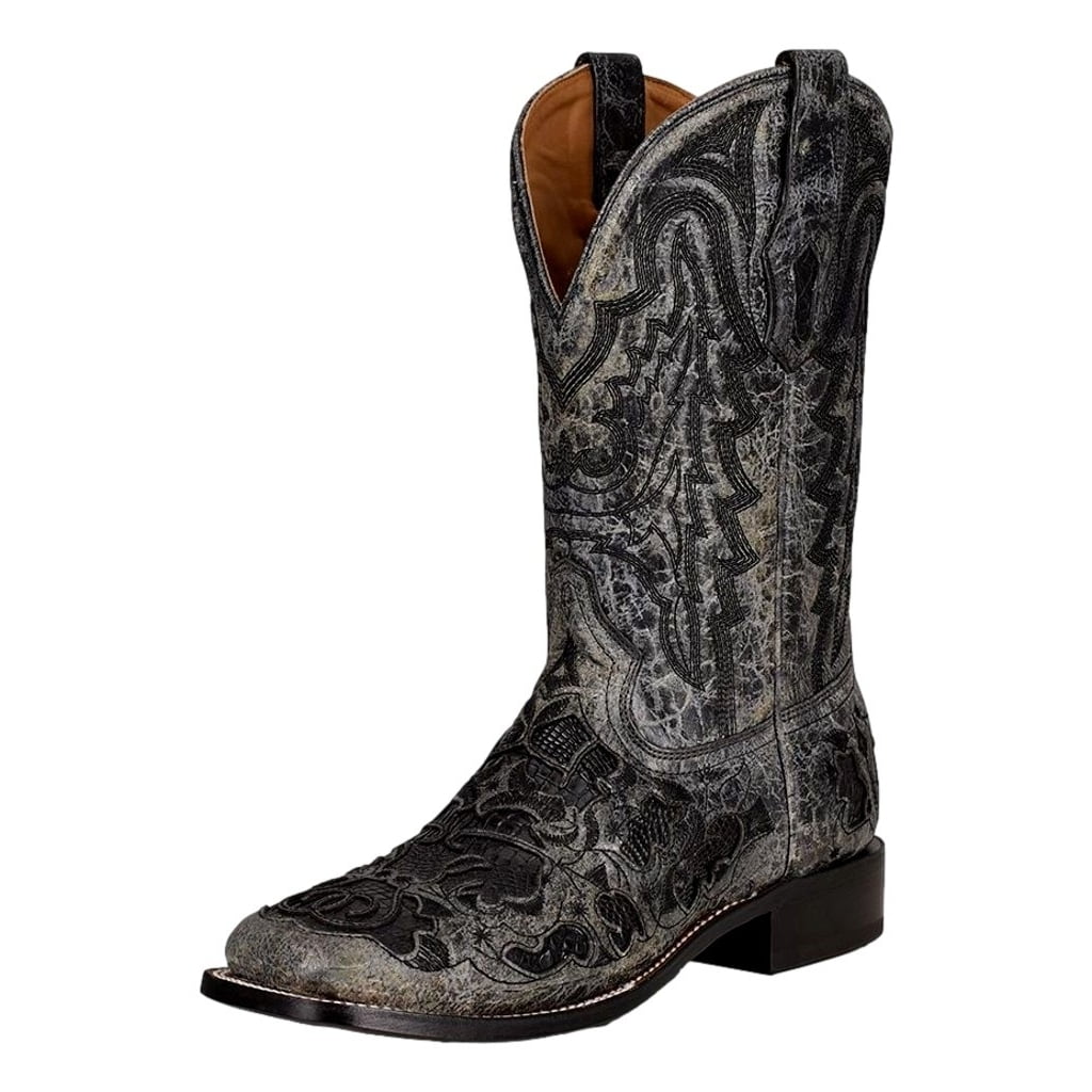Corral Western Boots Mens Alligator Inlay Embroidery Black A4174 Walmart