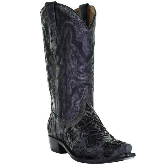 Corral Men's Exotic Alligator Western Boot Snip Toe Black 12 EE US