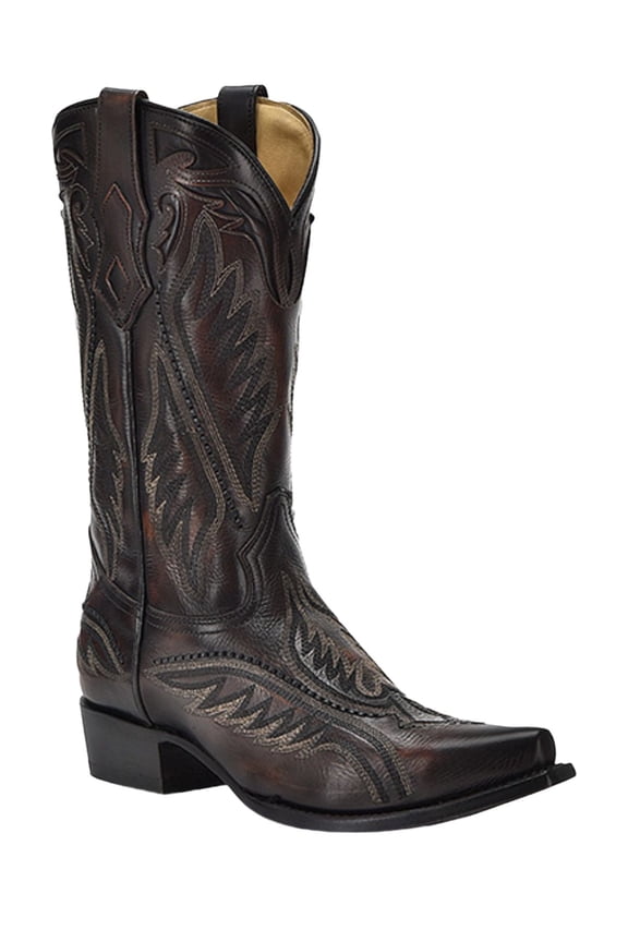 Corral Men's Woven Inlay Dark Brown Western Boots C4150